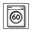 Symbol einer Waschmaschine mit der Zahl 60, Vorderansicht