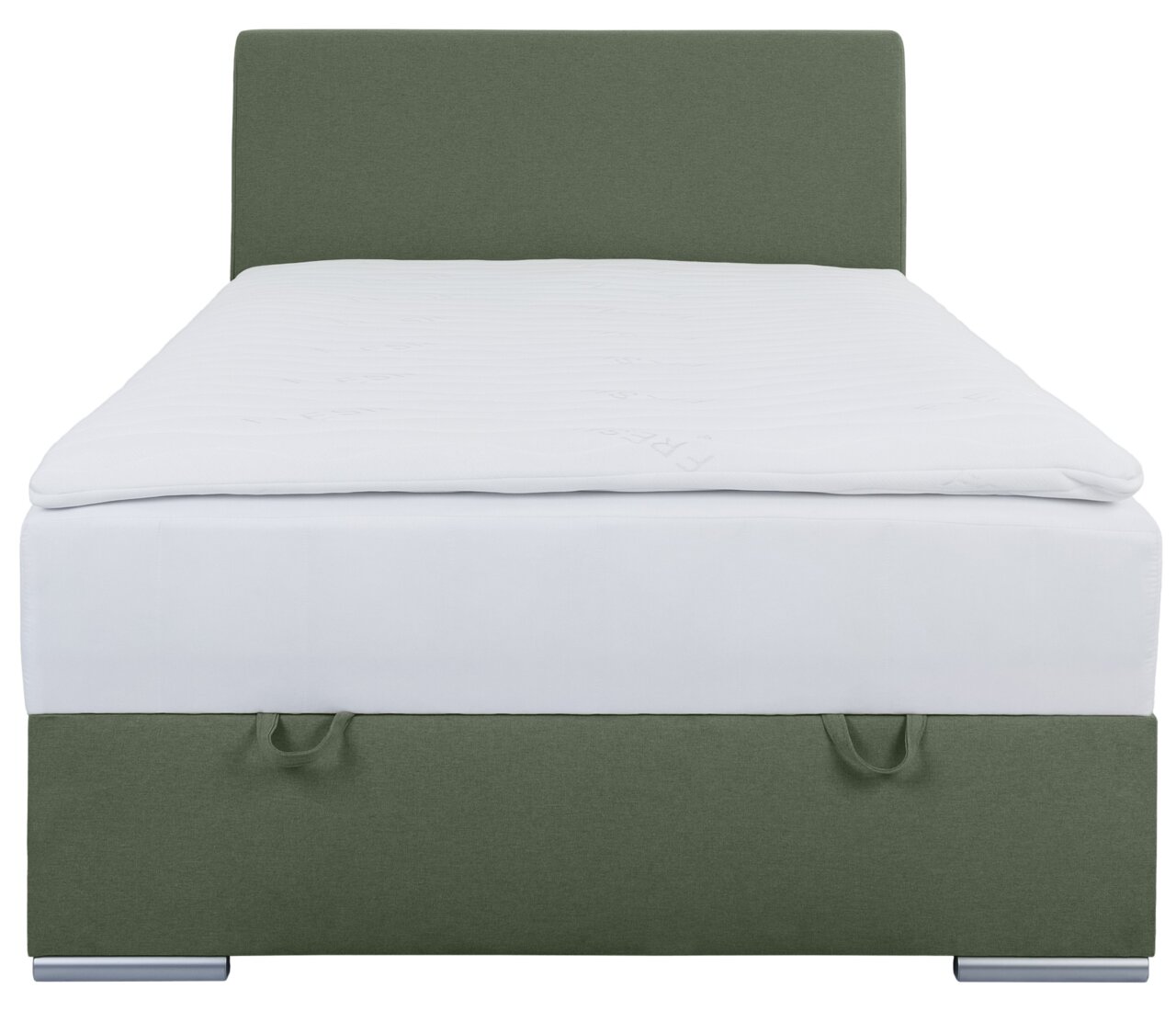 Boxbett 120 in Grün und Weiß, Vorderansicht