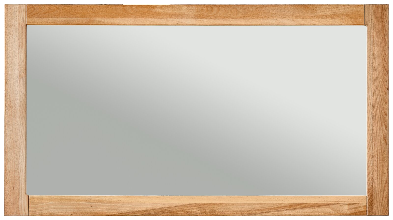 Rechthoekige spiegel met houten lijst, vooraanzicht