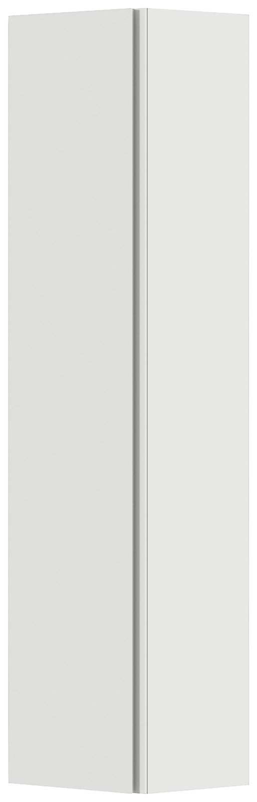 Weißer Hänge-Garderobenschrank mit einer Tür, frontale Ansicht