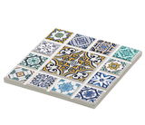 Untersetzer MARRAKESCH Raute mit buntem Mosaikmuster, seitliche Perspektive