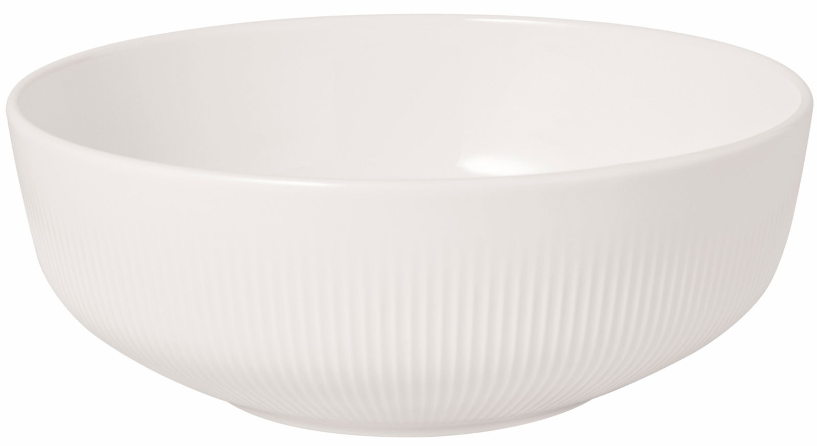 Villeroy & Boch Bowl AFINA Weiße Müslischale Afina 550ml mit feiner Rillenstruktur, seitliche Perspektive