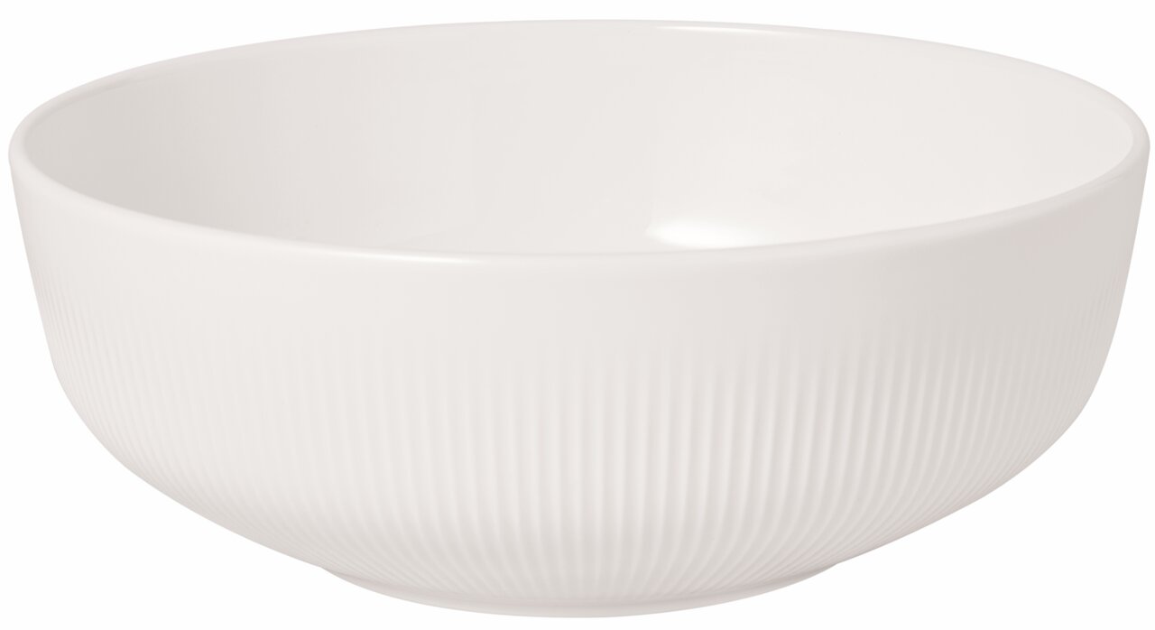Villeroy & Boch Bowl AFINA Weiße Müslischale Afina 550ml mit feiner Rillenstruktur, seitliche Perspektive