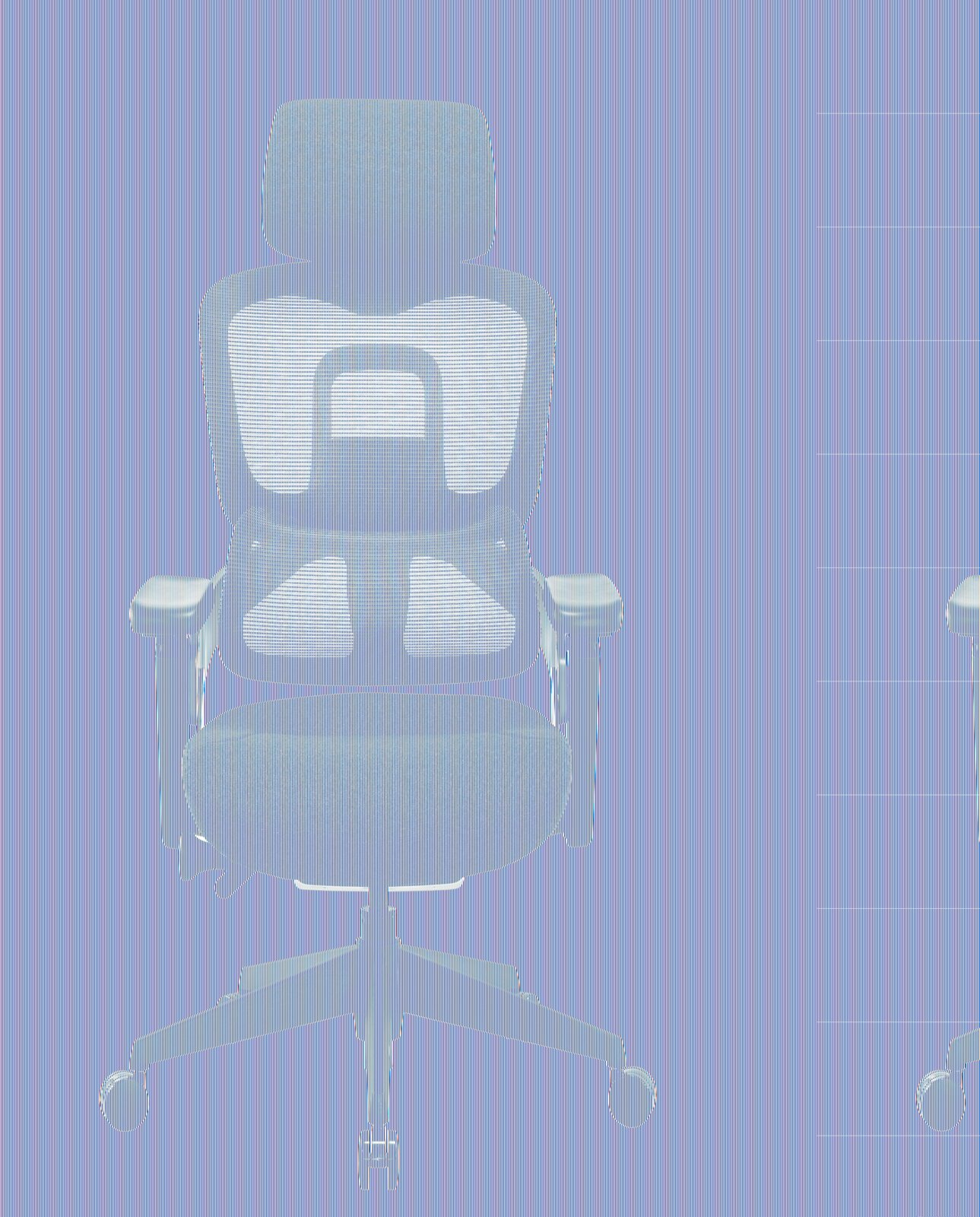 Ergonomischer Drehstuhl mit Netzrückenlehne und Kopfstütze, Vorderansicht