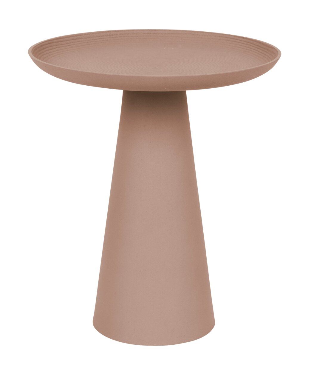 Moderner Beistelltisch in Kegel-Form, seitliche Perspektive