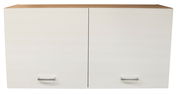 Hängeschrank mit zwei Türen in weißer Frontansicht