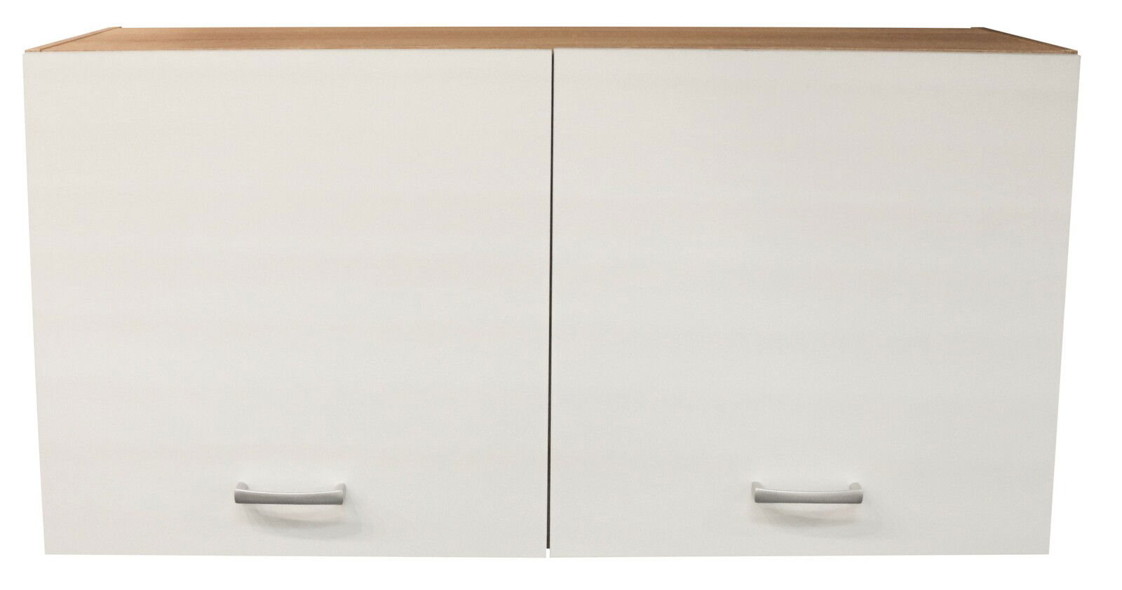 Hängeschrank mit zwei Türen in weißer Frontansicht