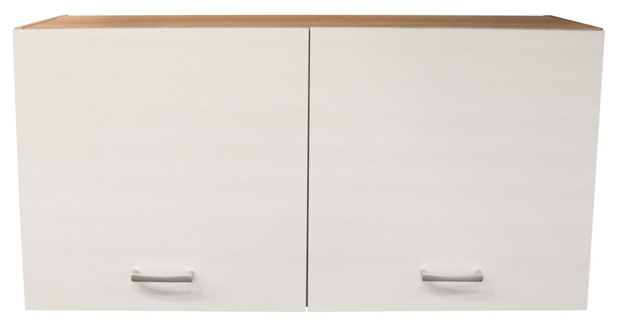 Hängeschrank mit zwei Türen in weißer Frontansicht