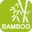 Grünes Logo mit stilisiertem Bambus und dem Wort 'BAMBOO', Vorderansicht