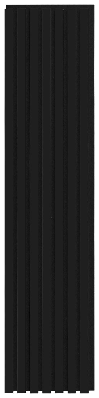 Schwarzes Dekopaneel mit vertikalen Streifen, Frontalansicht