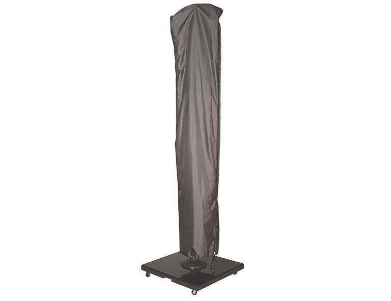 Schutzhülle für Ampelschirm, frontalansicht, auf stabilem Sockel