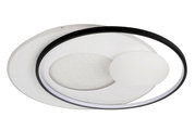 Moderne led-plafondlamp met cirkelvormig ontwerp, gezien vanaf de zijkant