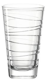 Transparentes Trinkglas Vario 280ml von Leonardo mit spiralförmigem Design, seitliche Ansicht