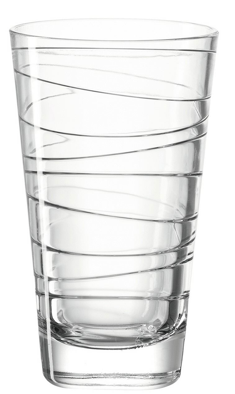 Leonardo Trinkglas VARIO Transparentes Trinkglas Vario 280ml von Leonardo mit spiralförmigem Design, seitliche Ansicht