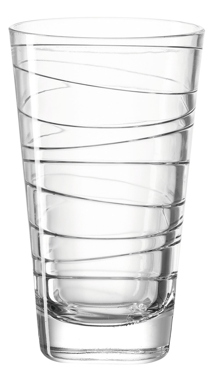 Leonardo Trinkglas VARIO Transparentes Trinkglas Vario 280ml von Leonardo mit spiralförmigem Design, seitliche Ansicht