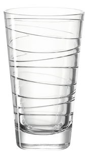 Transparentes Trinkglas Vario 280ml von Leonardo mit spiralförmigem Design, seitliche Ansicht
