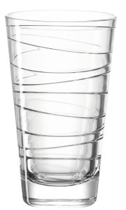 Doorzichtig drinkglas Vario 280 ml van Leonardo met spiraalvormig ontwerp, zijaanzicht