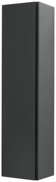 Schwarzer Garderobenschrank in seitlicher Perspektive