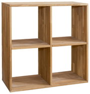 Holzregal 2x2 mit vier offenen Fächern, Perspektive von vorne