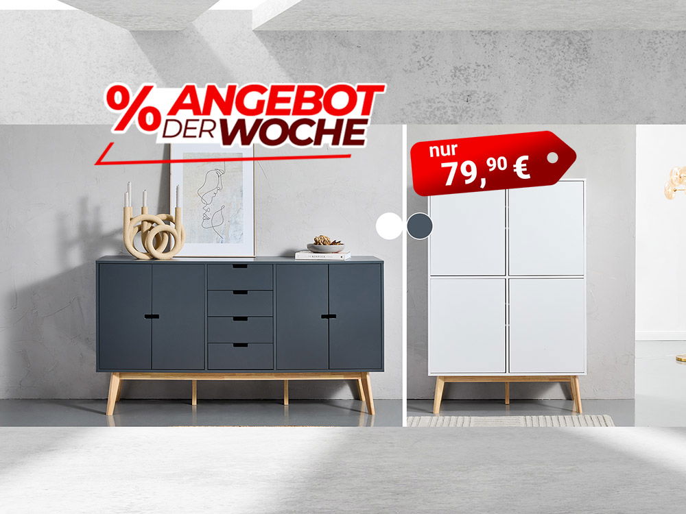 Angebot der Woche: Sideboard und Schrank in Weiß oder Anthrazit, nur 79,90 €