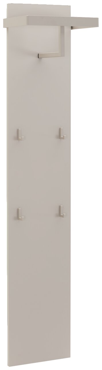 Dieter Knoll Garderobepaneel ABANO Modern kapstokpaneel in zijaanzicht met meerdere haken en een opbergvlak bovenaan.