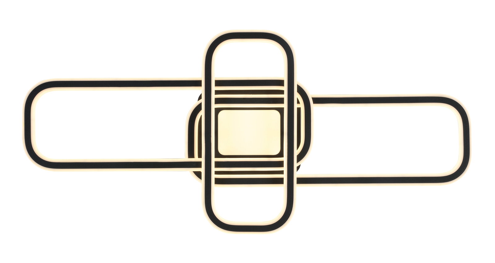 Moderne LED-Deckenleuchte mit geometrischem Design, Ansicht von unten