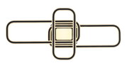Moderne LED-Deckenleuchte mit geometrischem Design, Ansicht von unten