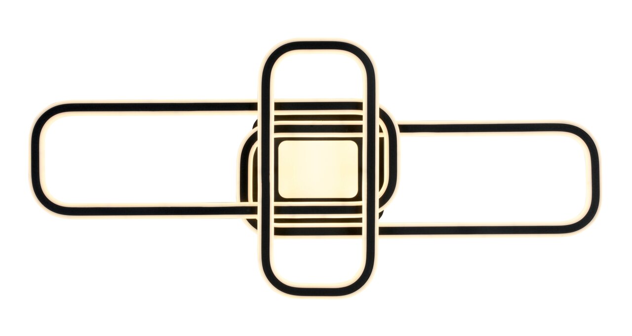 Moderne LED-Deckenleuchte mit geometrischem Design, Ansicht von unten