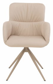 Beiger Armlehnstuhl Plantagie RUBY mit vier Beinen, Frontalansicht