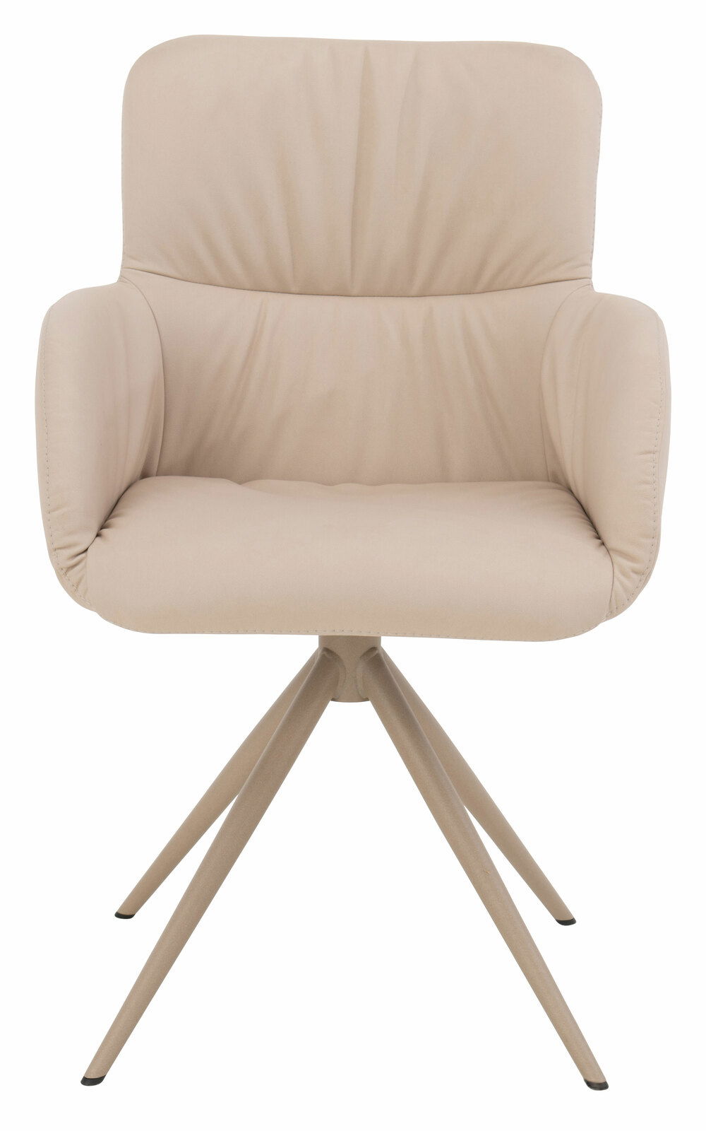 Beiger Armlehnstuhl Plantagie RUBY mit vier Beinen, Frontalansicht