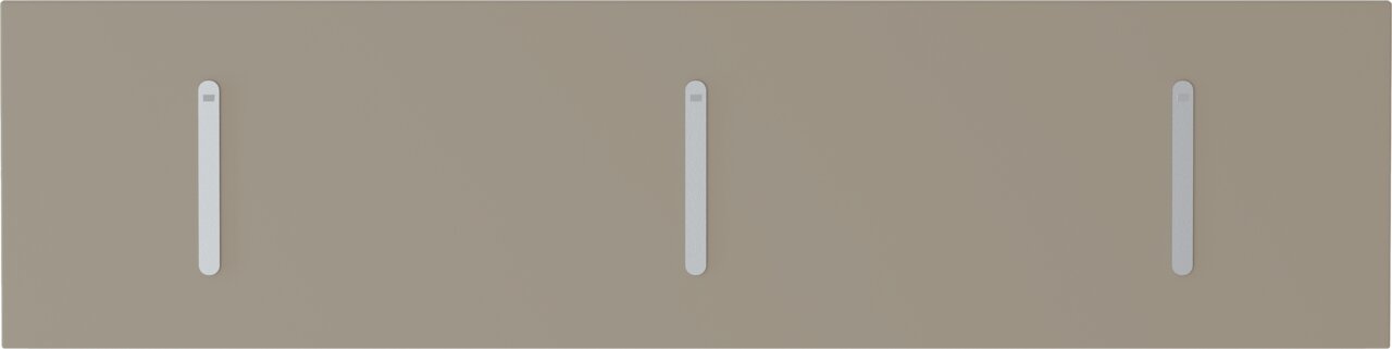 Moderano Klapphakenleiste LECCO Klapphakenleiste quer mit drei Haken, frontal abgebildet auf neutralem Hintergrund