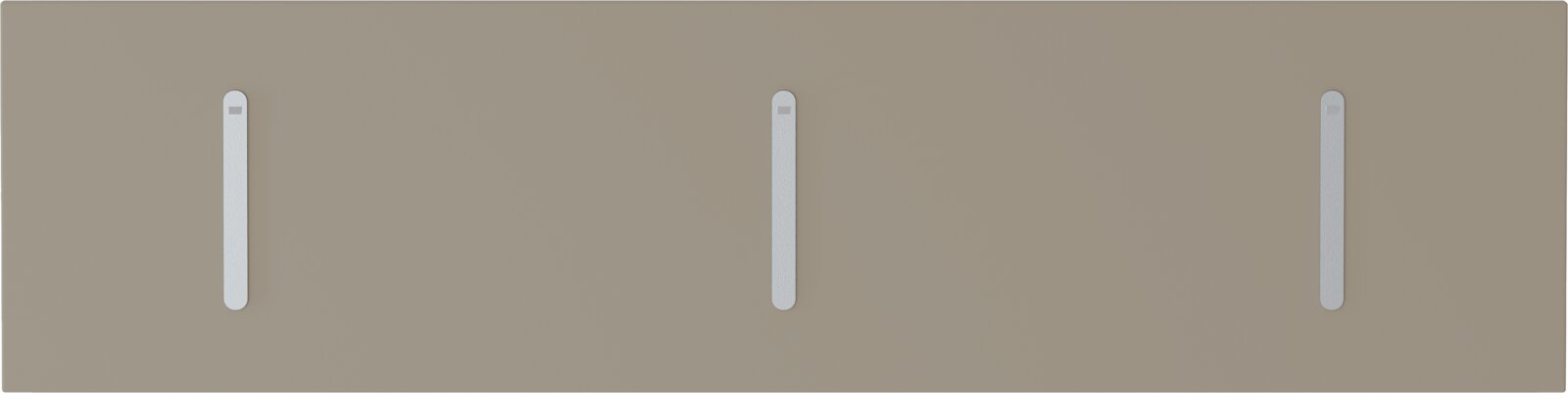 Moderano Klapphakenleiste LECCO Klapphakenleiste quer mit drei Haken, frontal abgebildet auf neutralem Hintergrund