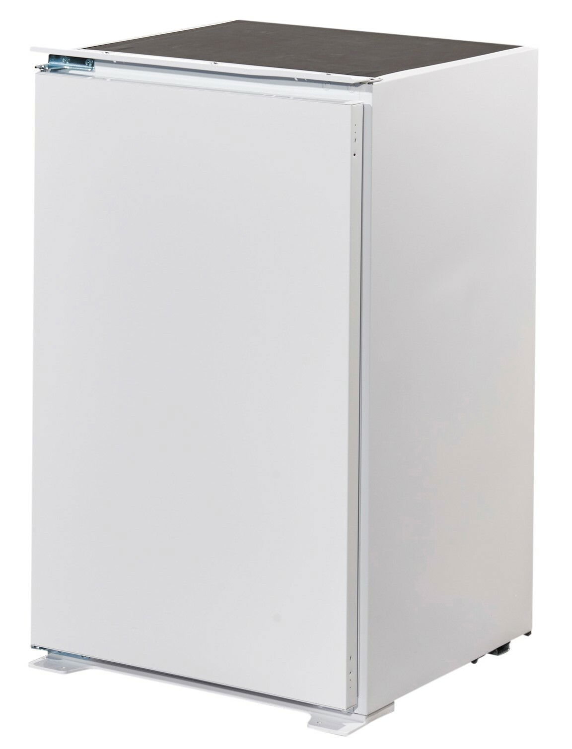 Weißer Küchenschrank aus der Perspektive von vorne links