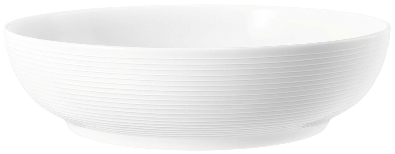 Seltmann Weiden Bowl BEAT Weiße Schüssel mit geriffelter Oberfläche, seitliche Perspektive