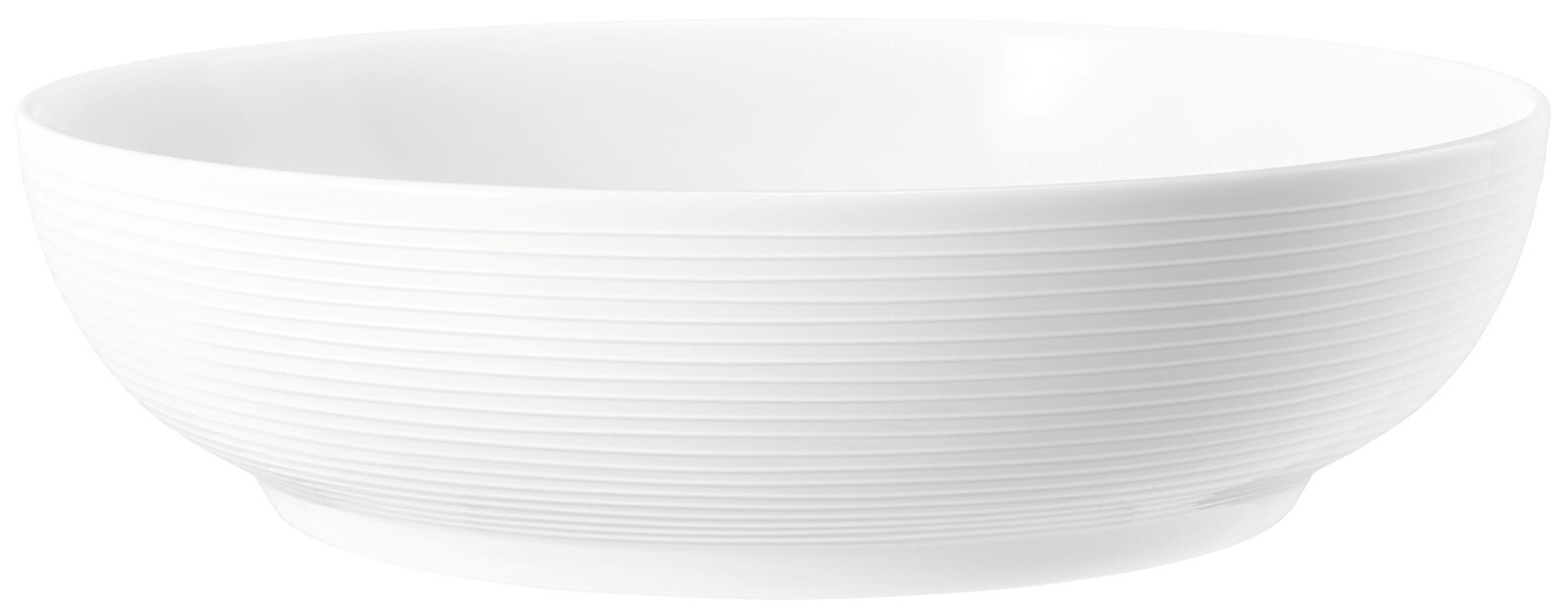 Seltmann Weiden Bowl BEAT Weiße Schüssel mit geriffelter Oberfläche, seitliche Perspektive