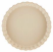 Runde Tarte-Form mit gewelltem Rand in Ofenrot, Draufsicht