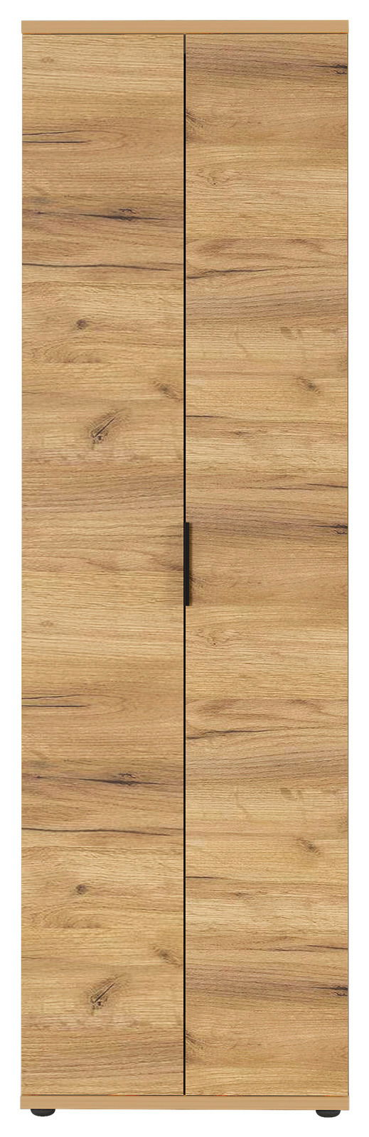 Garderobenschrank aus Holz mit zwei Türen, Frontalansicht