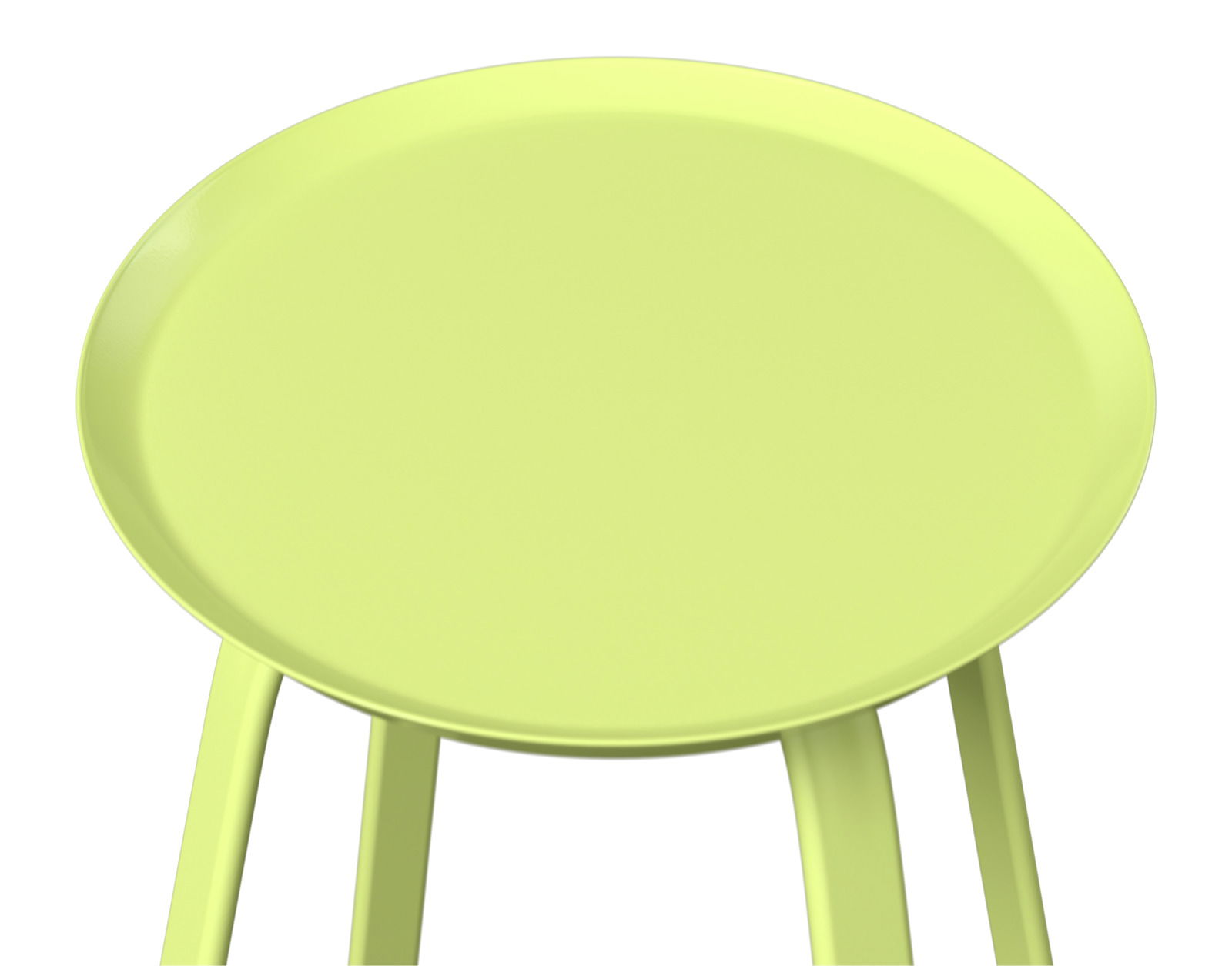 Gelber Beistelltisch aus der Vogelperspektive