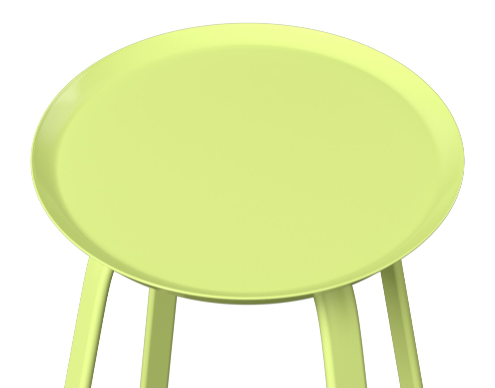 Gelber Beistelltisch aus der Vogelperspektive