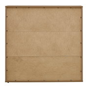 Rückansicht eines Bücherregals aus Holz mit sichtbaren Schrauben und einfacher Rückwand.