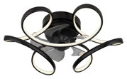 Moderner Deckenventilator LORIS mit geschwungenem LED-Design, seitliche Perspektive