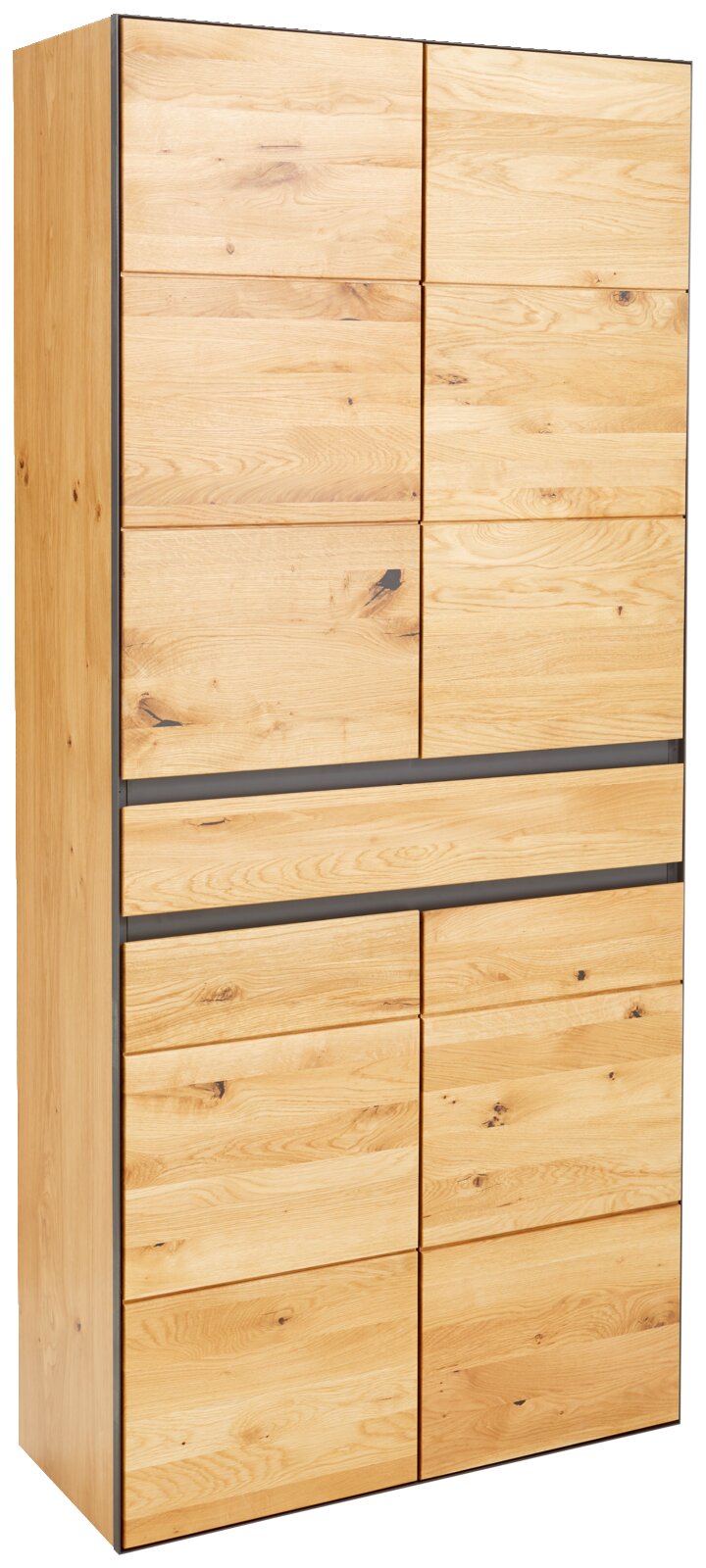 Linea Natura XXL-Schuhschrank KELIO MAX Großer Schuhschrank aus hellem Holz mit mehreren Türen, seitliche Perspektive