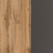 Holz- und graue Oberfläche in Nahaufnahme, perspektivisch von oben betrachtet