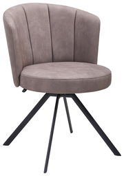 Moderner Venjakob Sessel ELINA in grauem Stoff mit schwarzem Metallgestell, Vorderansicht