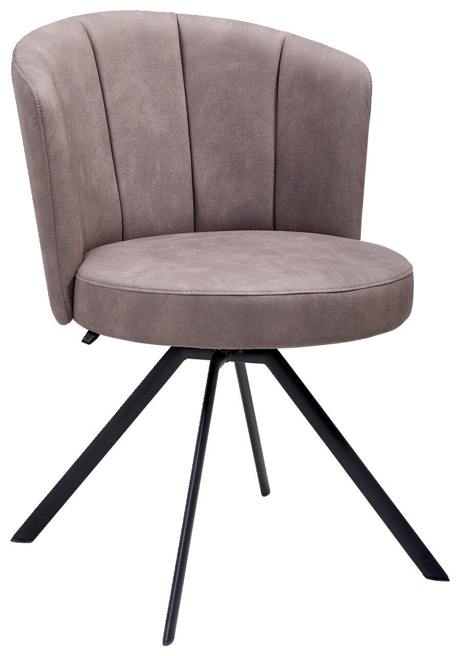 Venjakob Fauteuil ELINA Moderner Venjakob Sessel ELINA in grauem Stoff mit schwarzem Metallgestell, Vorderansicht
