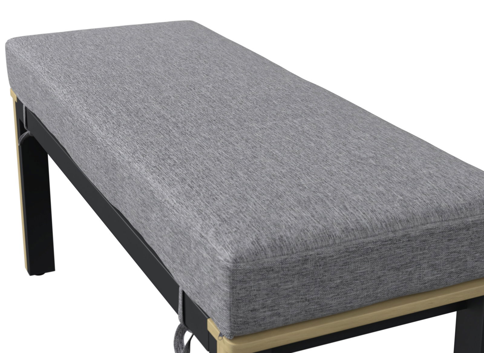 Graues Lounge-Set-Polster aus seitlicher Perspektive