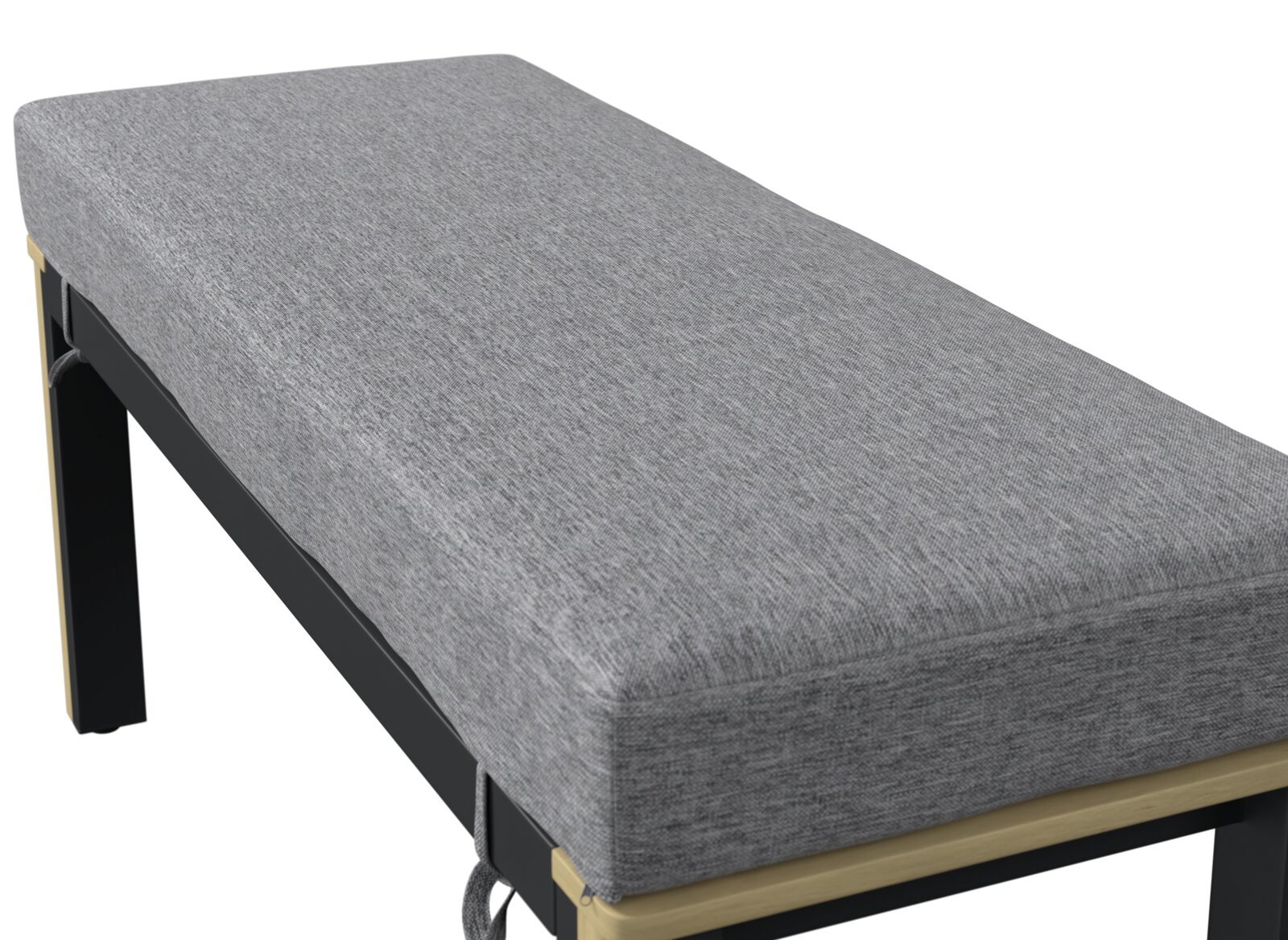 Graues Lounge-Set-Polster aus seitlicher Perspektive