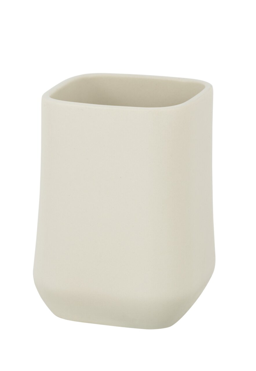Schöner Wohnen Zahnputzbecher ADINE Keramik Zahnputzbecher Adine in cremefarbener Ausführung, seitliche Perspektive