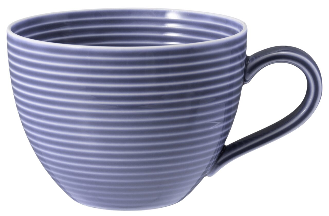 Kaffeeobertasse 0,26 l mit Reliefrillen, seitliche Perspektive