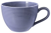 Kaffeeobertasse 0,26 l mit Reliefrillen, seitliche Perspektive